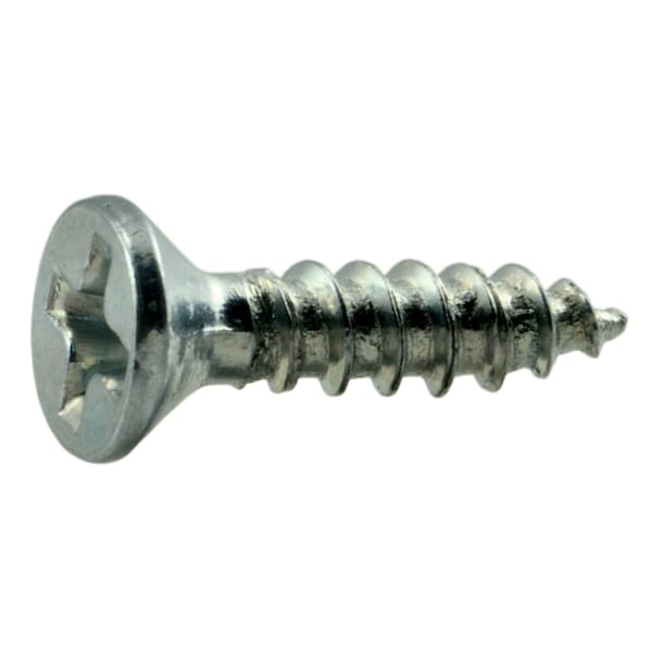Midwest Fastener Wood Screw, #5, 1/2 in, Zinc Plated Steel Flat Head Phillips Drive, 100 PK 02528 - main